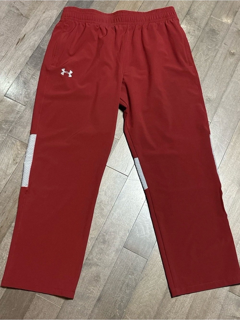 Under Armour UA Tech Squad Track Pants Mens L Maroon Burgundy HeatGear NWOT